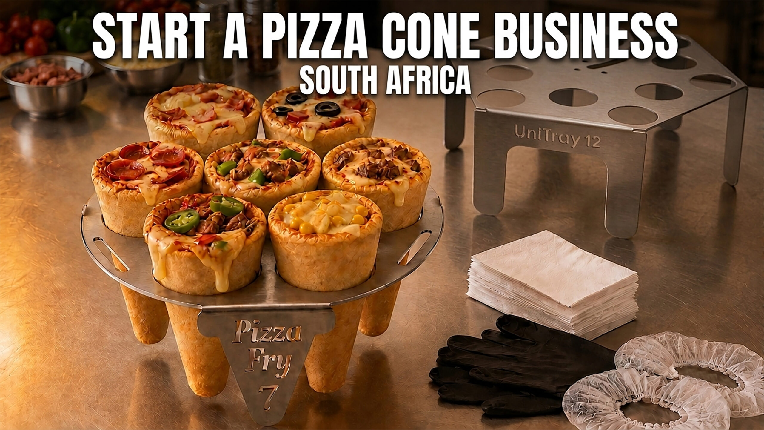 Pizza cones and equipment for starting a pizza cone business